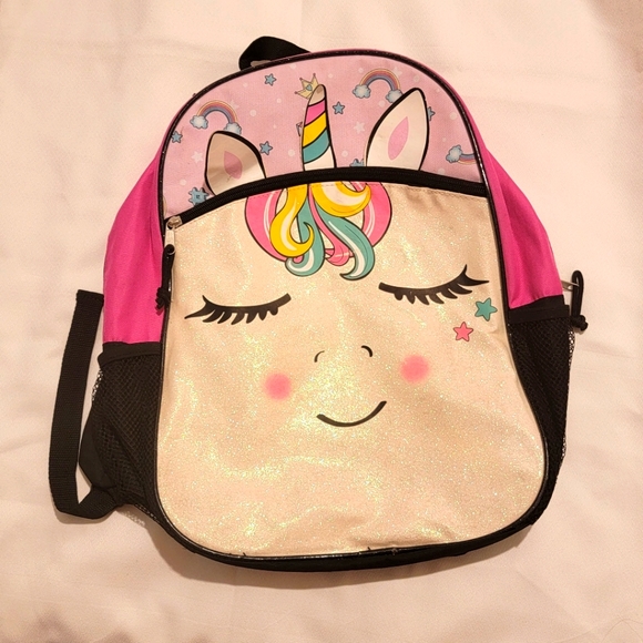 UNICORN BACKPACK Pink & Black with glitter NWOT - Picture 1 of 15